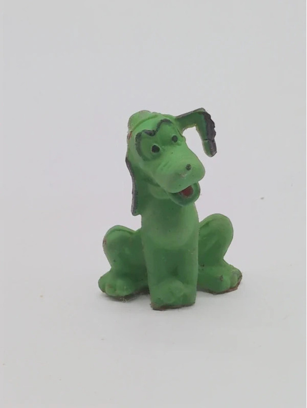 Vintage Disney Pluto Rubber Eraser Figure Green 2" Novelty Toy